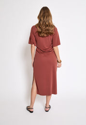 Minus MSSevera Midi Modal Dress Kjoler 4800 Smoked Paprika