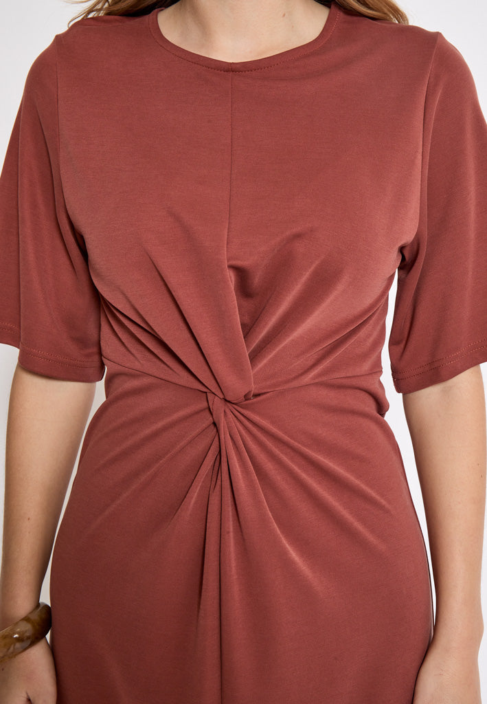 Minus MSSevera Midi Modal Dress Kjoler 4800 Smoked Paprika