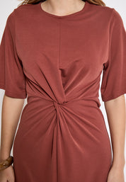 Minus MSSevera Midi Modal Dress Kjoler 4800 Smoked Paprika