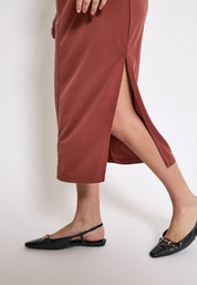 Minus MSSevera Midi Modal Dress Kjoler 4800 Smoked Paprika