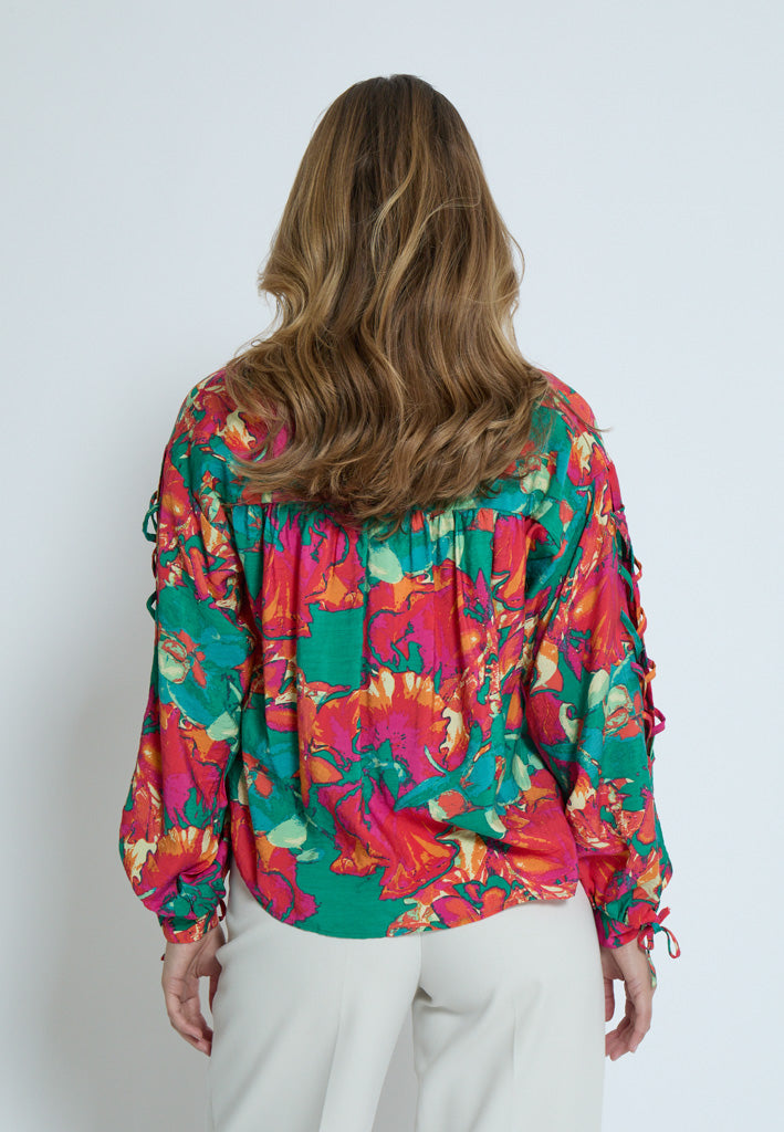 Minus MSThilda V Bluse Bluser 7220P Teaberry Pink Print