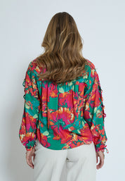 Minus MSThilda V Bluse Bluser 7220P Teaberry Pink Print