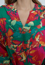 Minus MSThilda V Bluse Bluser 7220P Teaberry Pink Print