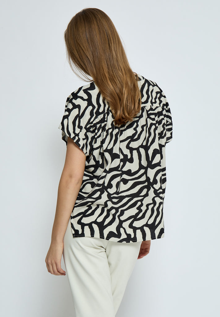 Minus MSTiana Bluse Bluser 235P Cloud Dancer Print