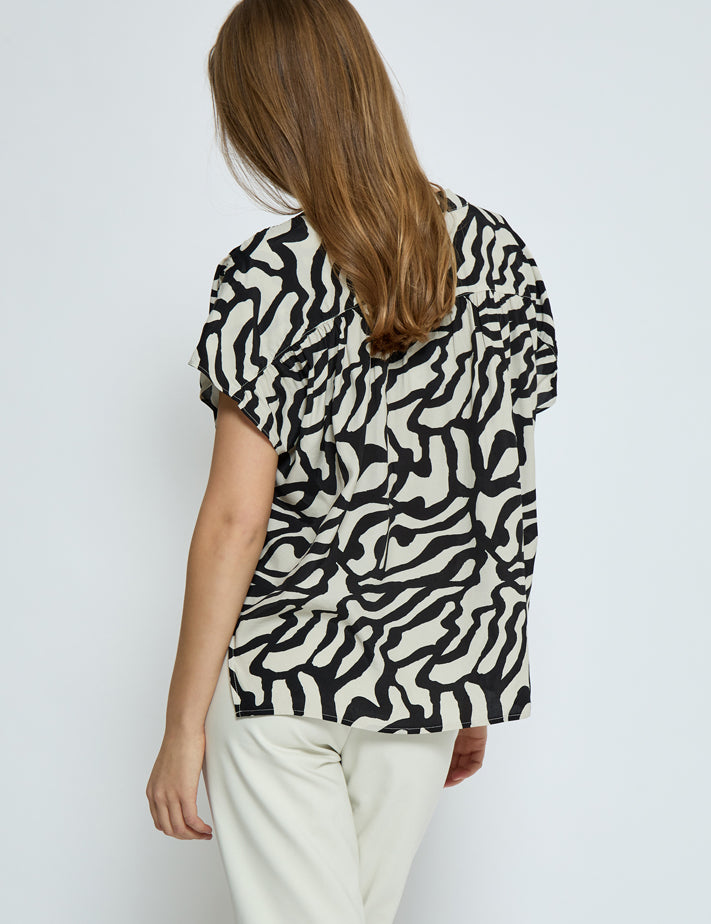 Minus MSTiana Bluse Bluser 235P Cloud Dancer Print