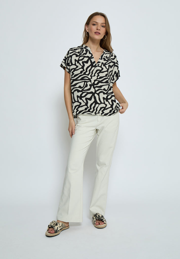 Minus MSTiana Bluse Bluser 235P Cloud Dancer Print