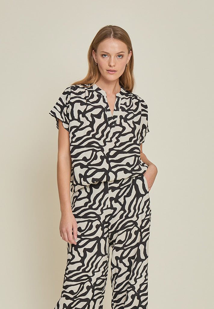 Minus MSTiana Bluse Bluser 235P Cloud Dancer Print