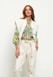 Minus MSValmia V Bluse Bluser 3987P Olive Branch Print