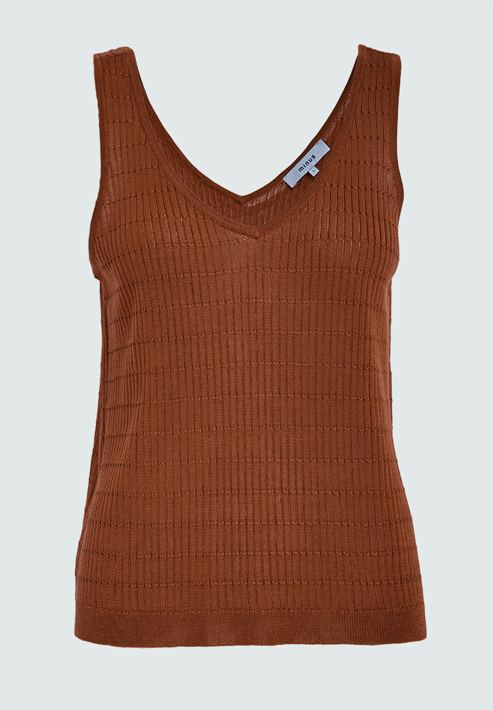 Minus MSVivi Knit Top Toppe 4800 Smoked Paprika