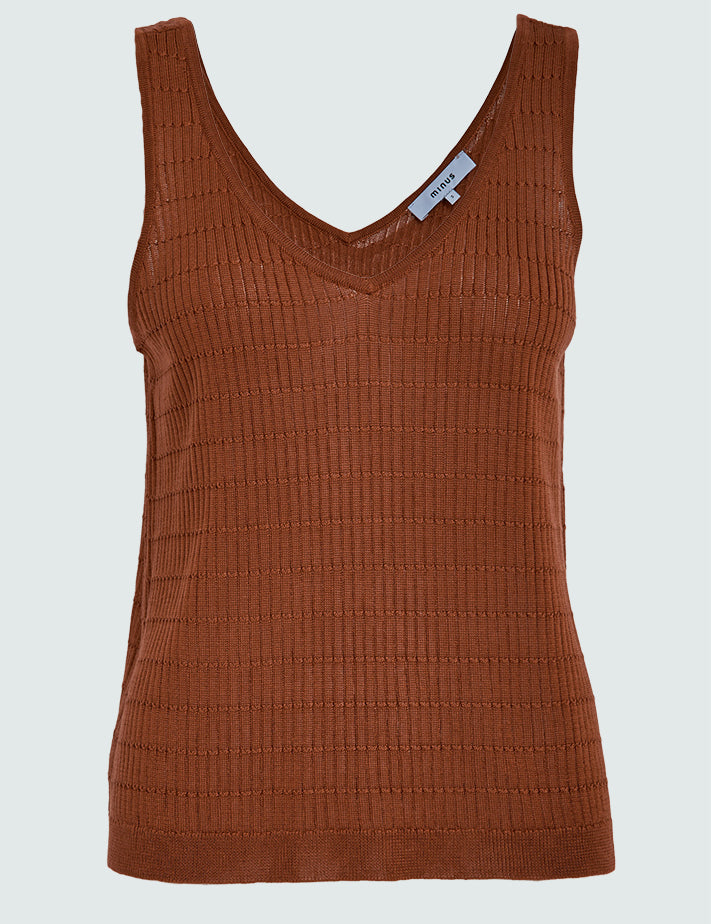 Minus MSVivi Knit Top Toppe 4800 Smoked Paprika