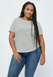 Peppercorn Majse Stribet T-shirt Curve T-Shirt 0011S Gardenia Stripe
