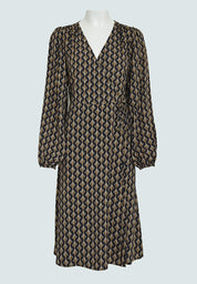 Minus Marceline Midi Wrap Dress Kjoler 4043P Nomad Sand Print