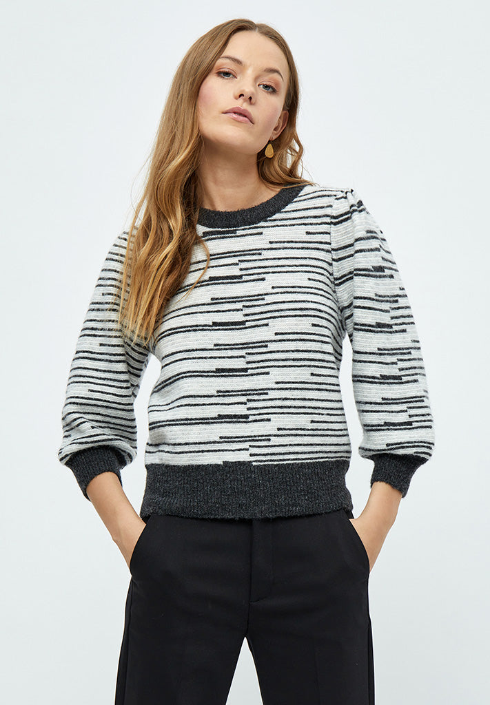 Minus Marilou Pullover Pullover 2323S High-rise Grey Stripe