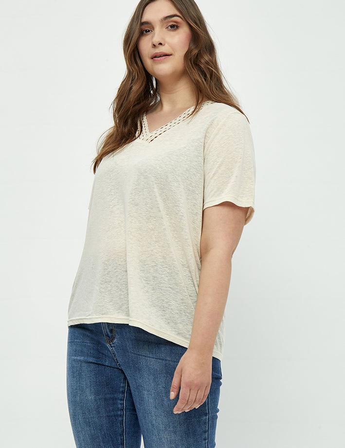 Peppercorn Marina T-Shirt Curve T-Shirt 0265 Sandshell