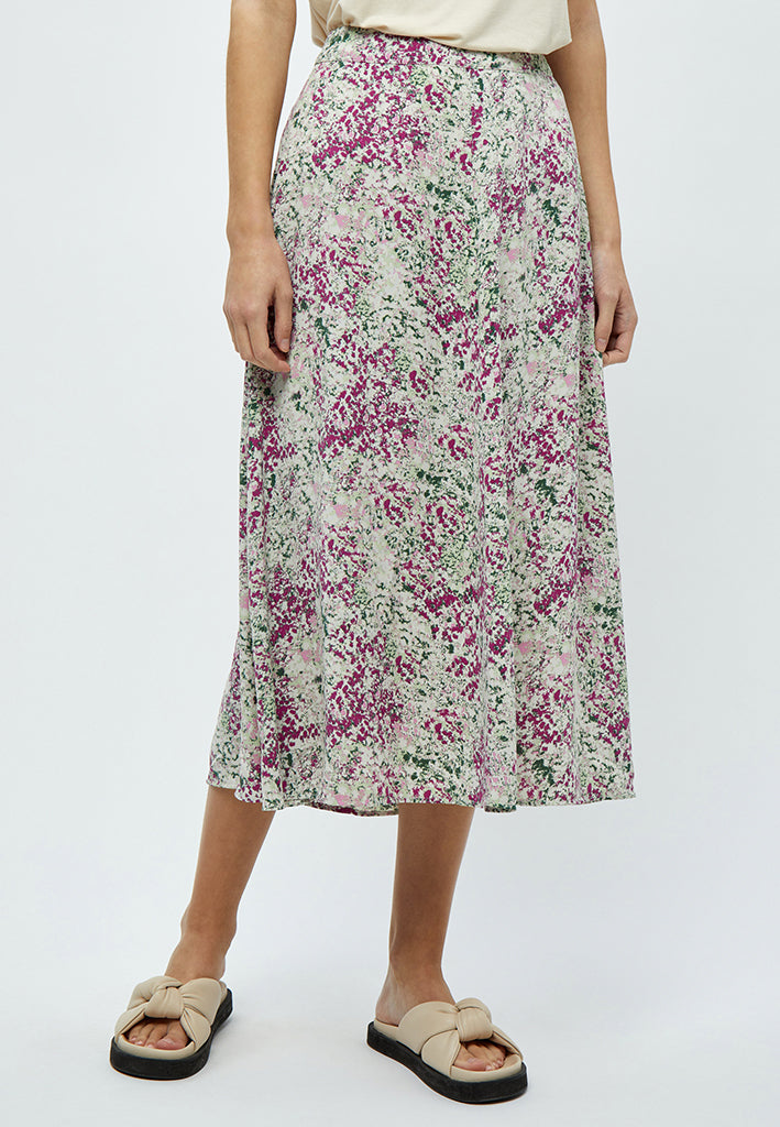 Peppercorn Marva Midi Nederdel Nederdele 3254P Green Mint Print