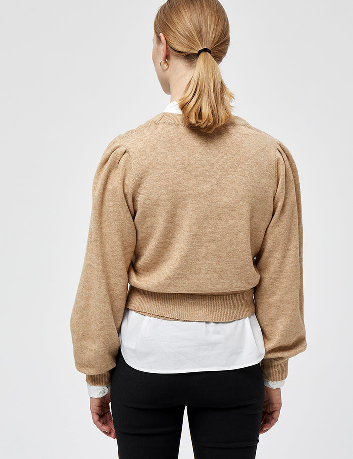 Minus Mary strik cardigan Cardigans 733M Light Leather Brown Melange