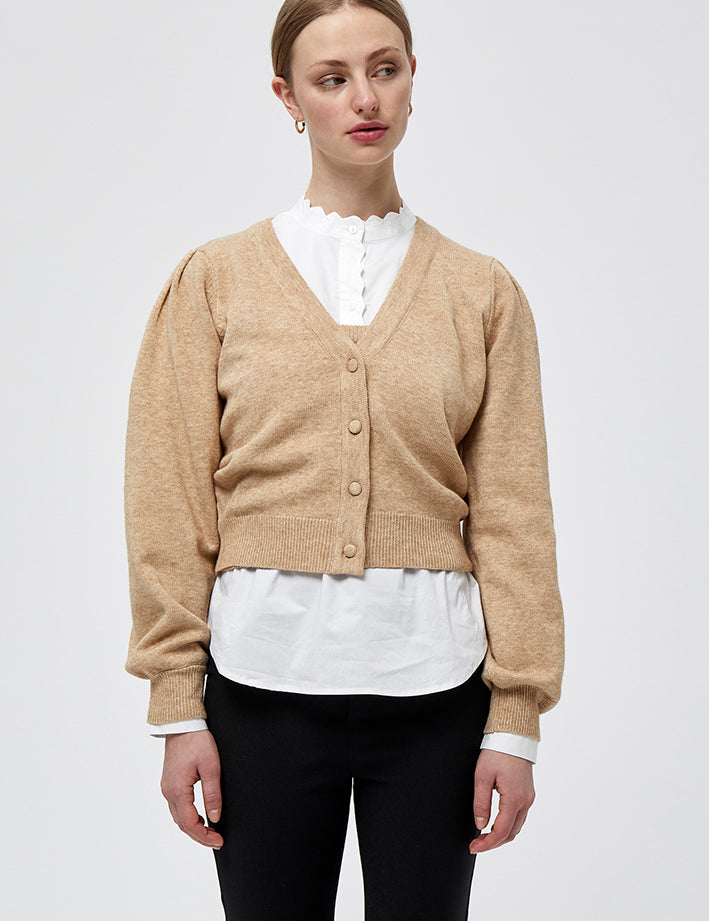 Minus Mary strik cardigan Cardigans 733M Light Leather Brown Melange