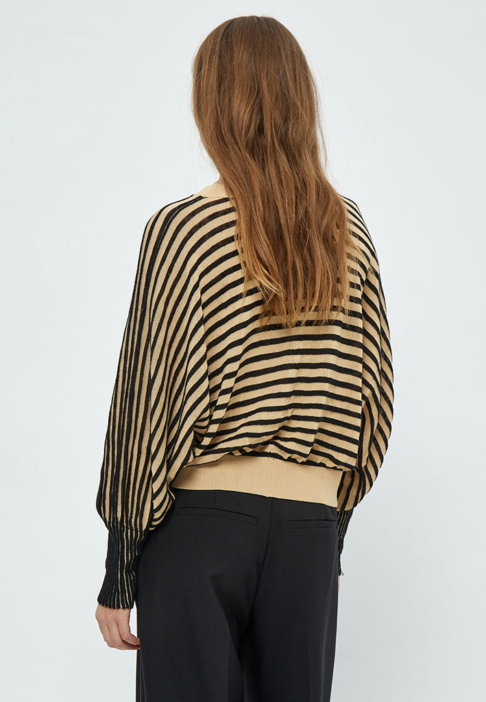 Peppercorn Mathilda Ballonærme Pullover Pullover 9000S Black Stripe