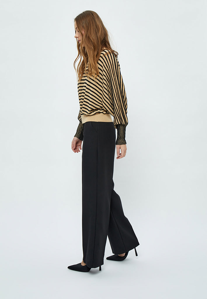 Peppercorn Mathilda Ballonærme Pullover Pullover 9000S Black Stripe