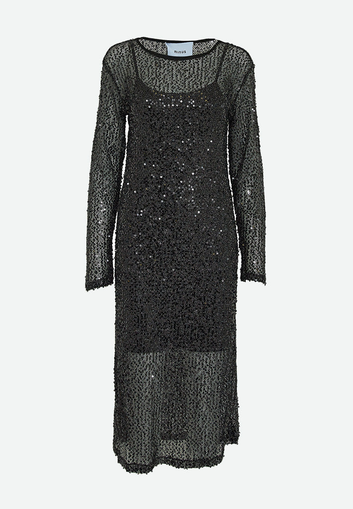 Minus Mera Glitter Midi Dress Kjoler Sort