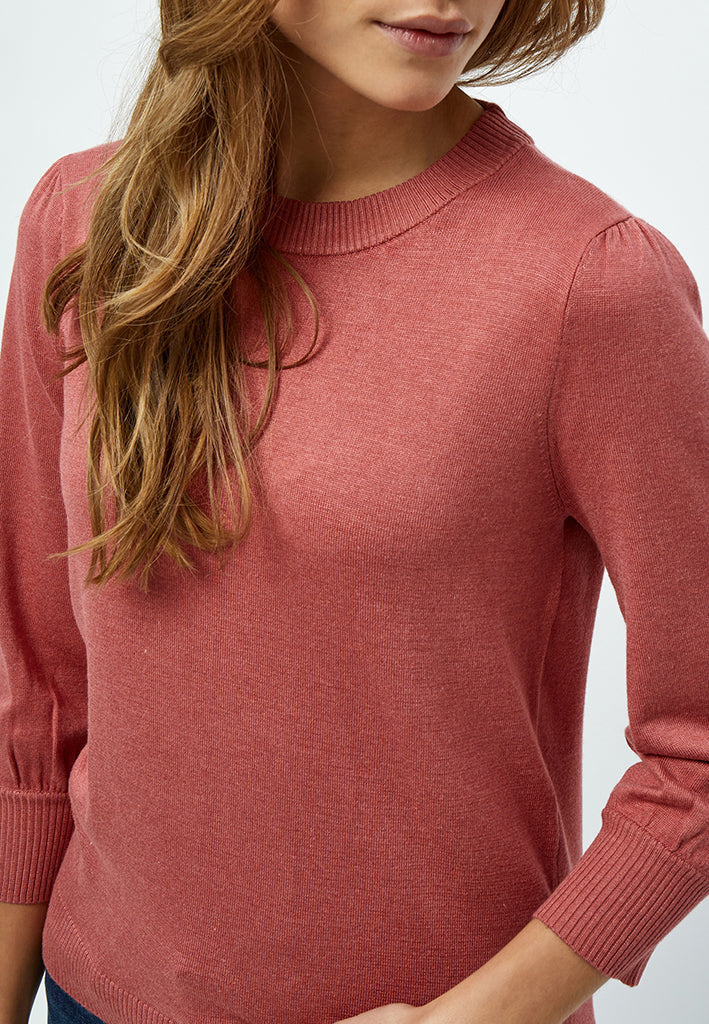 Minus MSMersin Strik Pullover Pullover 4201M Dusty Cedar Red Melange