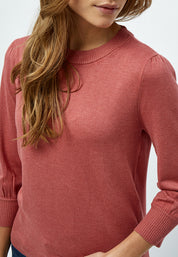 Minus MSMersin Strik Pullover Pullover 4201M Dusty Cedar Red Melange