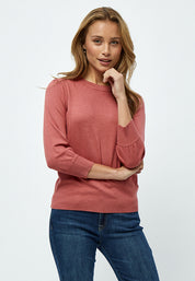Minus MSMersin Strik Pullover Pullover 4201M Dusty Cedar Red Melange