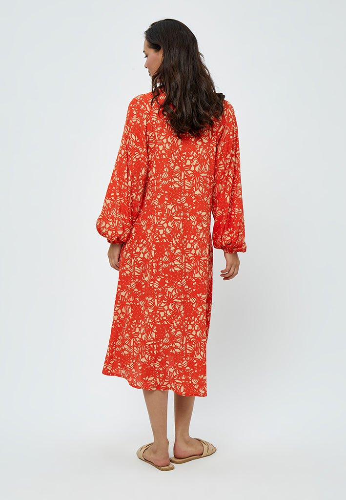 Peppercorn Millie Midi Kjole Kjoler 6722P Intense Orange Print