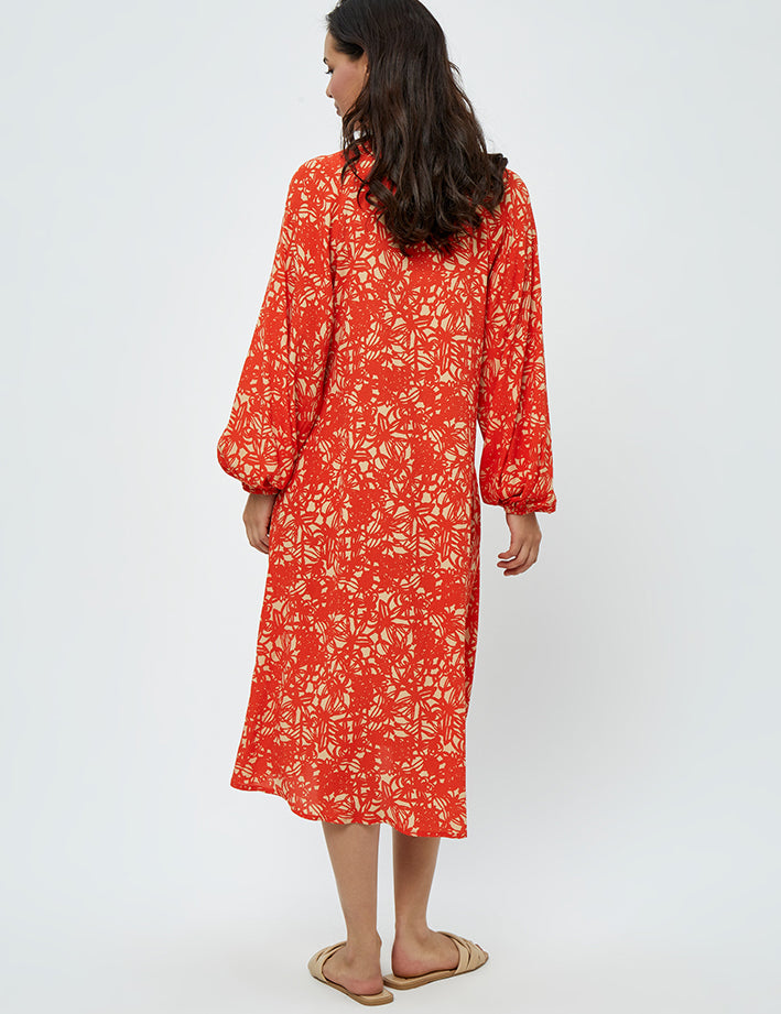 Peppercorn Millie Midi Kjole Kjoler 6722P Intense Orange Print