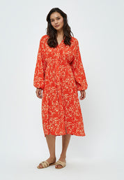 Peppercorn Millie Midi Kjole Kjoler 6722P Intense Orange Print