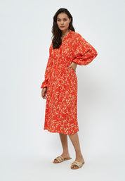 Peppercorn Millie Midi Kjole Kjoler 6722P Intense Orange Print