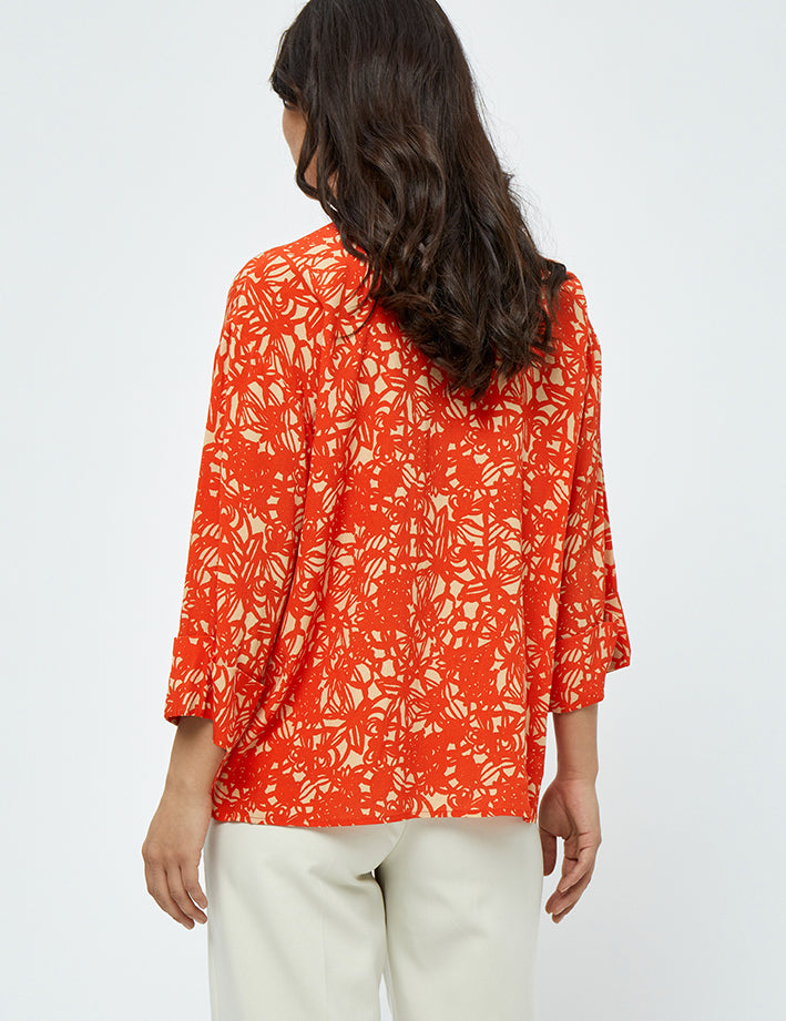Peppercorn Millie Skjorte Skjorter 6722P Intense Orange Print