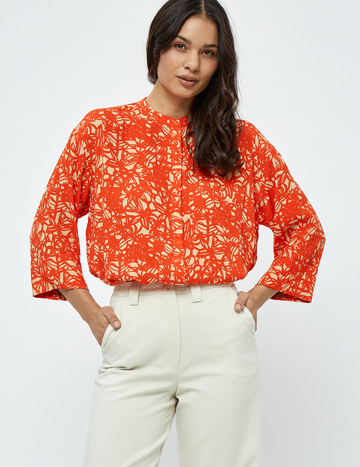 Peppercorn Millie Skjorte Skjorter 6722P Intense Orange Print