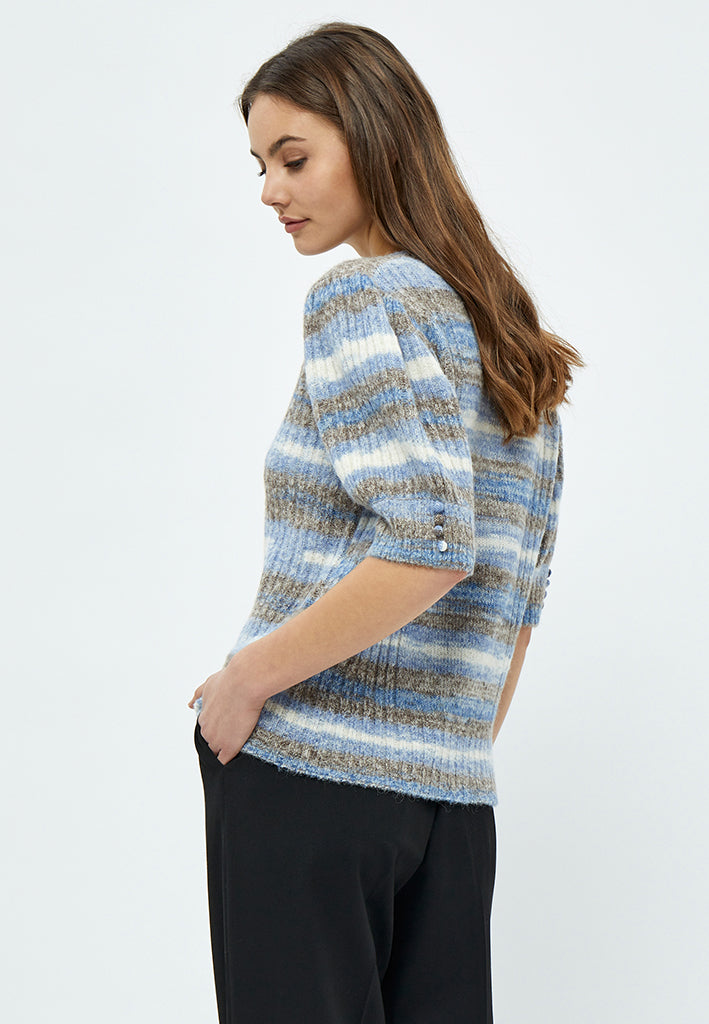 Minus Misja Strik Tee T-Shirt 5024S Royal Blue Stripe