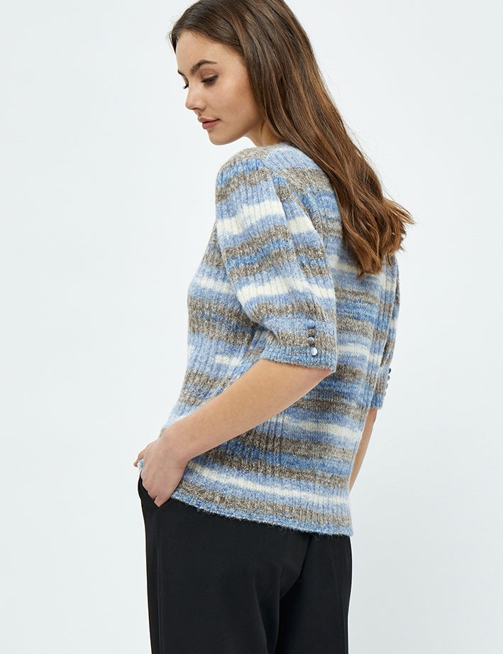 Minus Misja Strik Tee T-Shirt 5024S Royal Blue Stripe