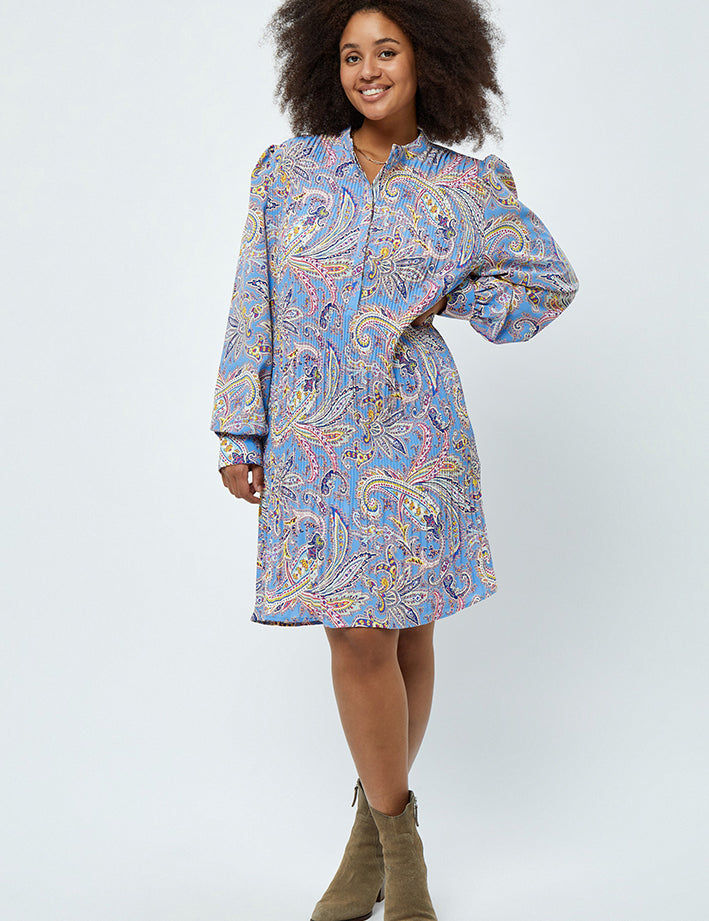 Peppercorn Mitzi Midi Kjole Curve Kjoler 2993P Marina Blue Print