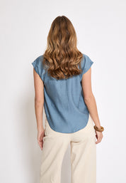 Peppercorn Naline Skjorte Skjorter 1039 FADED DENIM