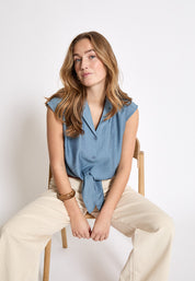 Peppercorn Naline Skjorte Skjorter 1039 FADED DENIM