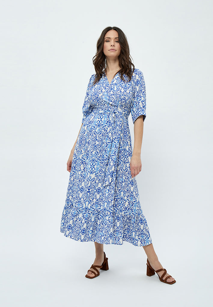 Peppercorn Nicoline Kjole Kjoler 2993P Marina Blue Print