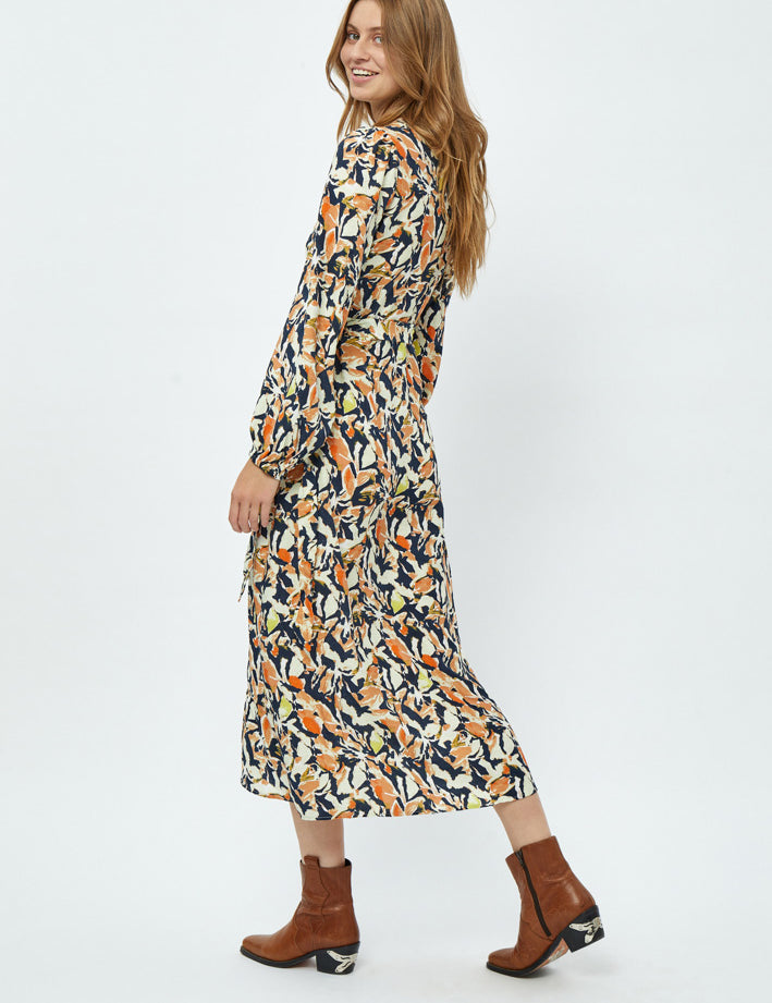 Peppercorn Odette Midi Slå-Om Kjole Kjoler 2958P Jet Black Print