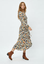 Peppercorn Odette Midi Slå-Om Kjole Kjoler 2958P Jet Black Print