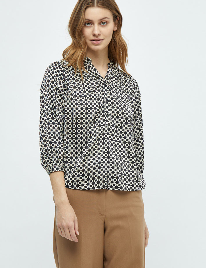 Peppercorn Odine Bluse Bluser 9000P Black Print