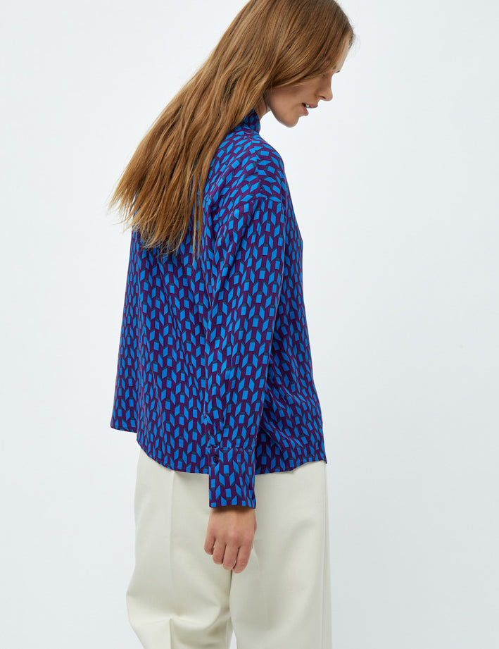 Peppercorn Orella Shirt Skjorter 1518P Imperial Blue Print