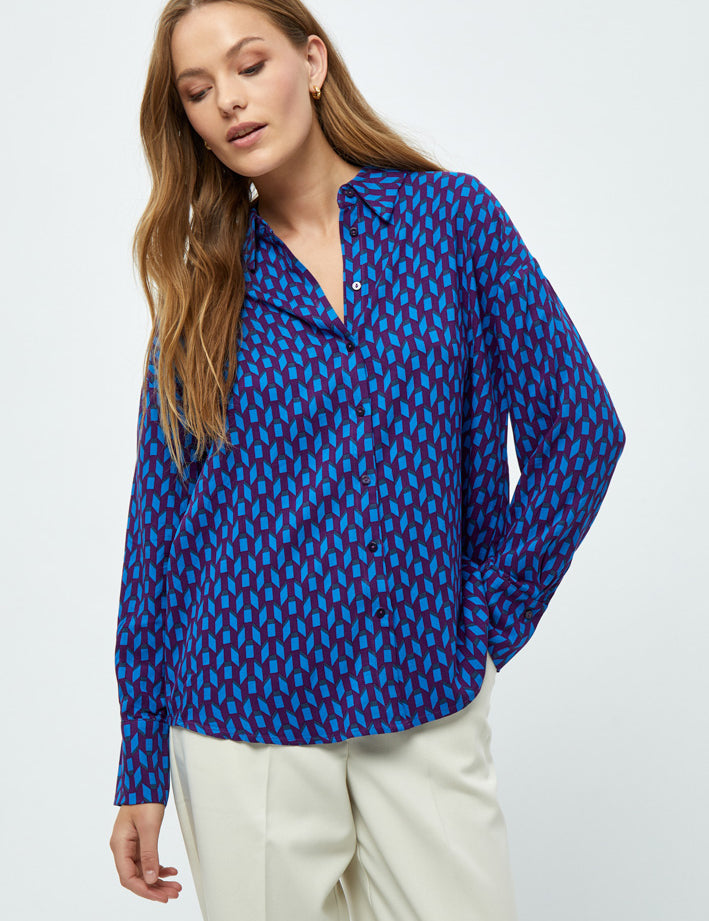 Peppercorn Orella Shirt Skjorter 1518P Imperial Blue Print