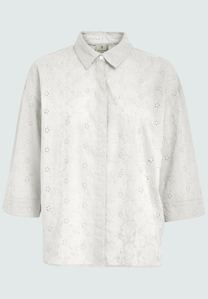 Peppercorn PCAlexa 3/4 Sleeve Shirt Skjorter 0011 Gardenia