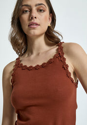 Peppercorn PCAlice GOTS Strap Top Toppe 5009 Brandy Brown