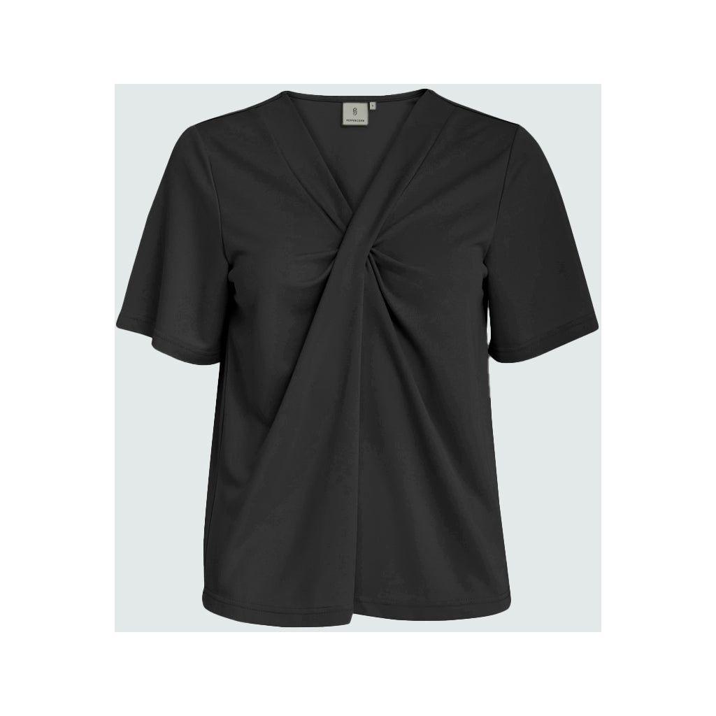 Peppercorn PCAllura Cross V-Neck T-Shirt T-Shirt Sort