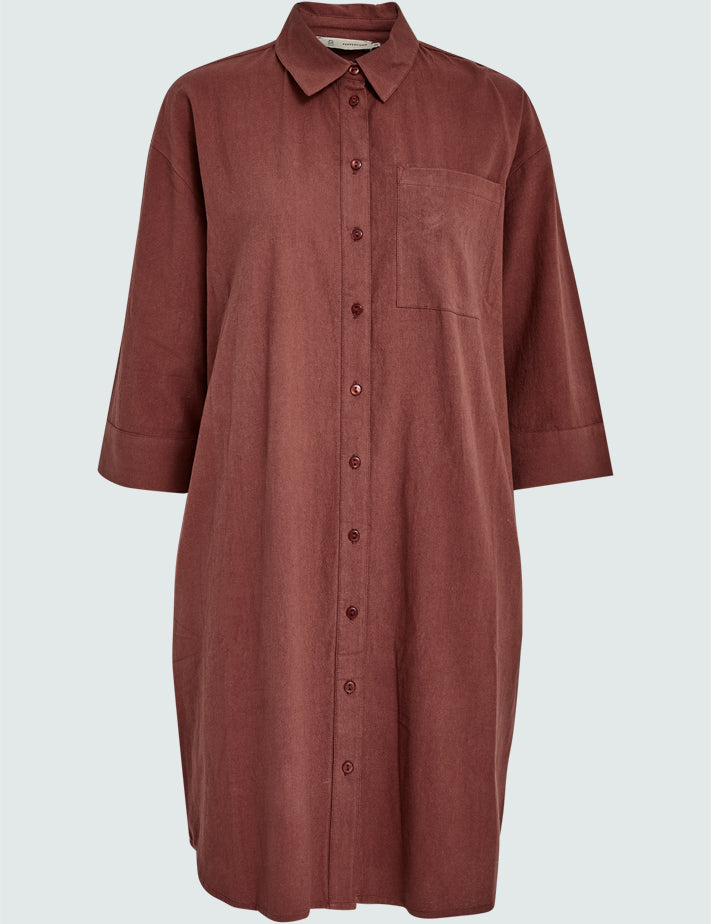 Peppercorn PCAmy Shirt Dress Kjoler 5009 Brandy Brown