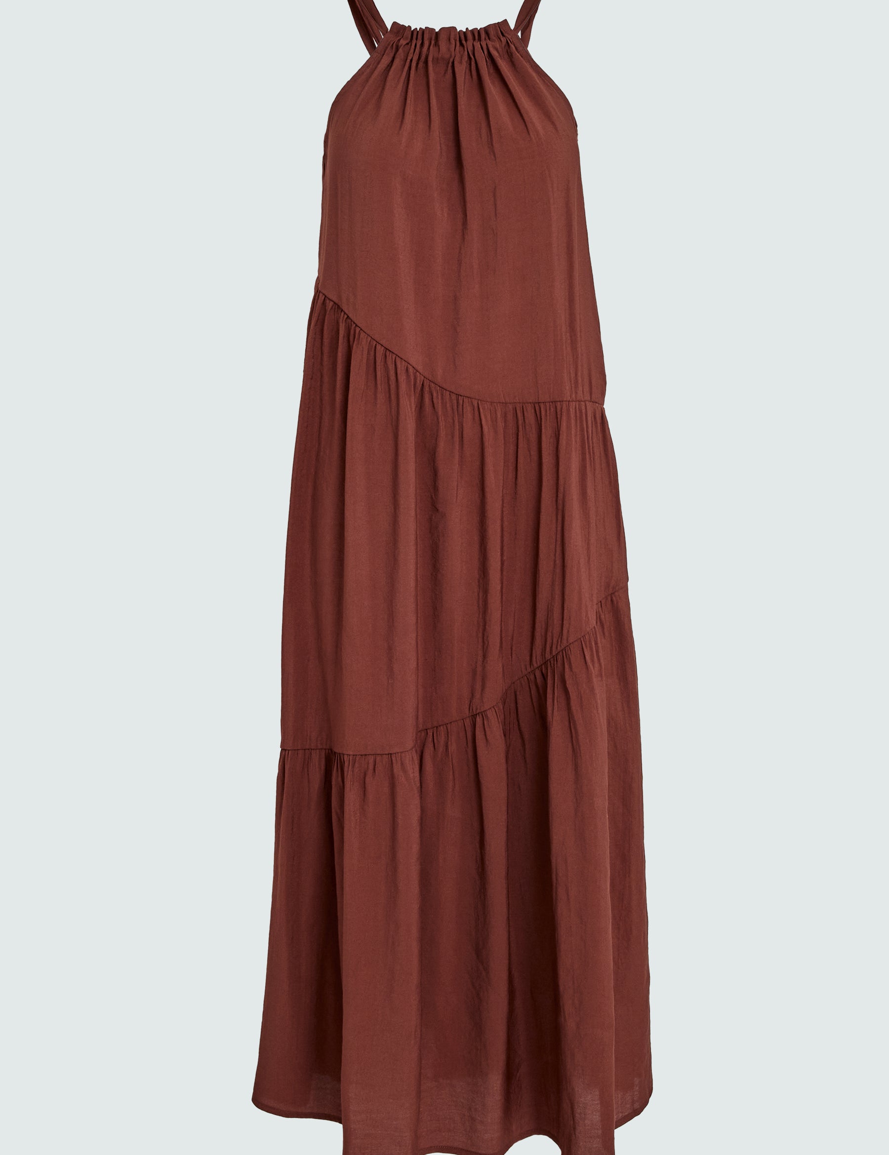 Peppercorn PCAndy Halterneck Maxi Dress Kjoler 5009 Brandy Brown