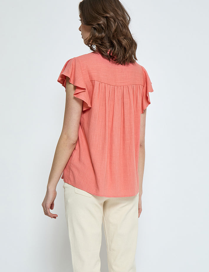 Peppercorn PCAne Sleeveless Top Toppe 4024 Burnt Coral